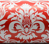 VICTORIAN WRAP-White on Scarlet