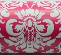 9cm VICTORIAN WRAPBAND-White on Hot Pink