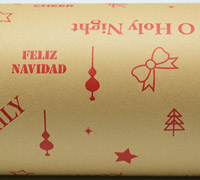 50cm CHRISTMAS GREETING WRAP-Scarlet on Kraft
