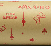 9cm CHRISTMAS GREETING WRAPBAND-Scarlet on Kraft