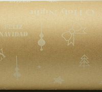50cm CHRISTMAS GREETING WRAP-White on Kraft