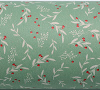 XMAS HOLLY WRAP-Sage-White-Scarlet on Kraft