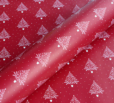 YULETIDE TREE WRAP-Scarlet on White #2
