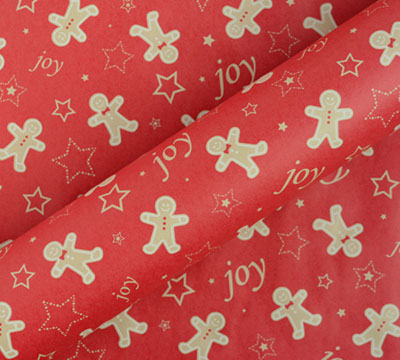 GINGIE WRAP-Scarlet-White on Brown Kraft #2